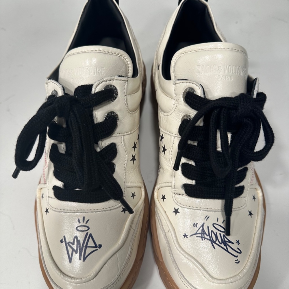 Zadig and Voltaire Blaze Crush Serigraphy Lace Up Sneakers *BRAND NEW* - Picture 12 of 14